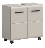 Waschbeckenunterschrank Cover in Kaschmir Badezimmer Unterschrank auf Rollen 60 cm