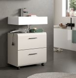 Waschbeckenunterschrank Cover in Kaschmir Badezimmer Unterschrank auf Rollen 60 cm