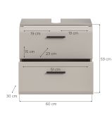Waschbeckenunterschrank Cover in Kaschmir Badezimmer Unterschrank auf Rollen 60 cm
