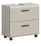 Waschbeckenunterschrank Cover in Kaschmir Badezimmer Unterschrank auf Rollen 60 cm