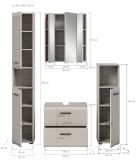 Badm�bel Set 4-teilig Cover in Kaschmir Badkombination 150 x 185 cm