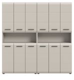 Badezimmer Hochschrank Set Cover in Kaschmir 2x Mehrzweckschrank 180 x 185 cm