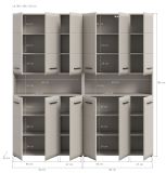 Badezimmer Hochschrank Set Cover in Kaschmir 2x Mehrzweckschrank 180 x 185 cm