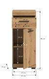 Badezimmer Kommode Shawn in Artisan Eiche Badschrank 37 x 88 cm