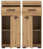 Badezimmer Kommode Shawn in Artisan Eiche Badschrank 37 x 88 cm