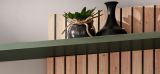 Wohnwand Madina in gr�n matt und Hickory Eiche Schrankwand h�ngend 180 cm, Push-to-Open