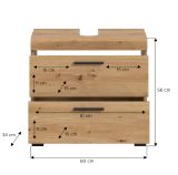 Waschbeckenunterschrank Shawn in Artisan Eiche Badezimmer Unterschrank 60 cm