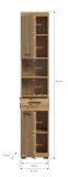 Badezimmer Hochschrank Shawn in Artisan Eiche Badschrank 37 x 191 cm