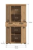 Badezimmer Midischrank Shawn in Artisan Eiche Badschrank 74 x 143 cm