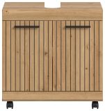 Waschbeckenunterschrank Shawn in Artisan Eiche Badezimmer Unterschrank auf Rollen 60 cm