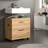 Waschbeckenunterschrank Shawn in Artisan Eiche Badezimmer Unterschrank auf Rollen 60 cm