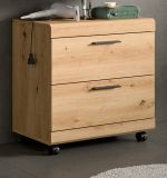 Waschbeckenunterschrank Shawn in Artisan Eiche Badezimmer Unterschrank auf Rollen 60 cm