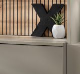 Wohnwand iLike in Lehm-Grau und Artisan Eiche 200 cm, inklusive LED Beleuchtung und Push-to-Open