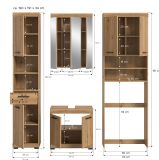 Badm�bel Set 4-teilig Shawn in Artisan Eiche Badkombination 190 x 191 cm