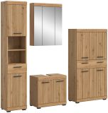 Badm�bel Set 4-teilig Shawn in Artisan Eiche Badkombination 200 x 191 cm