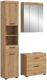 Badm�bel Set 3-teilig Shawn in Artisan Eiche Badkombination 112 x 191 cm