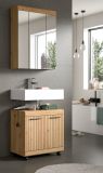 Badm�bel Set 2-teilig Shawn in Artisan Eiche Badkombination auf Rollen 60 x 191 cm