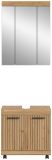 Badm�bel Set 2-teilig Shawn in Artisan Eiche Badkombination auf Rollen 60 x 191 cm