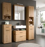 Badm�bel Set 2-teilig Shawn in Artisan Eiche Badkombination auf Rollen 60 x 191 cm