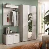 Flurschrank mit Spiegel Nevia in Kaschmir 107 x 190 cm, Soft-Close