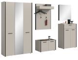Garderobe Set 5-teilig Nevia in Kaschmir 287 x 190 cm, Soft-Close