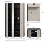 Garderobe Set 3-teilig Nevia in Kaschmir 197 x 190 cm, Soft-Close