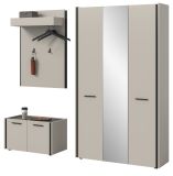 Garderobe Set 3-teilig Nevia in Kaschmir 197 x 190 cm, Soft-Close
