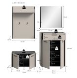 Garderobe Set 4-teilig Nevia in Kaschmir 165 x 190 cm, Soft-Close