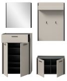 Garderobe Set 4-teilig Nevia in Kaschmir 165 x 190 cm, Soft-Close