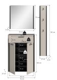 Garderobe Set 3-teilig Nevia in Kaschmir 111 x 190 cm, Soft-Close