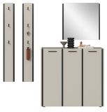 Garderobe Set 4-teilig Nevia in Kaschmir 185 x 190 cm, Soft-Close