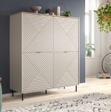 Highboard Bente in Kaschmir und Evoke Eiche, 4-t�rige Kommode 124 x 135 cm