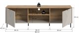 TV-Lowboard Bente in Kaschmir und Evoke Eiche 184 x 55 cm