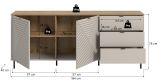 Sideboard Bente in Kaschmir und Evoke Eiche 184 x 75 cm