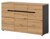 Sideboard Cooper in Artisan Eiche und grau Kommode 130 cm, Soft-Close