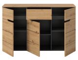 Sideboard Cooper in Artisan Eiche und grau Kommode 130 cm, Soft-Close
