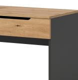 Schminktisch Cooper in Artisan Eiche und grau Kosmetiktisch mit Spiegel 115 cm, Soft-Close