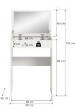 Schminktisch Charme in wei� Kosmetiktisch mit Spiegel 62 cm, Soft-Close