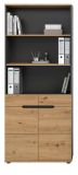 Aktenschrank Cooper in Artisan Eiche und Grau, B�roschrank 80 x 190 cm mit Soft-Close