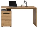 Schreibtisch Cooper in Artisan Eiche und Grau 138 cm, Container mit Soft-Close