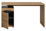 Schreibtisch Cooper in Artisan Eiche und Grau 138 cm, Container mit Soft-Close