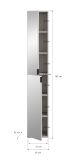 Stauraumschrank Line-Up in Kaschmir Flurschrank mit Spiegel 30 x 193 cm
