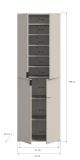 Garderobenschrank Line-Up in Kaschmir Schuhschrank 61 x 193 cm