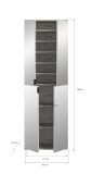 Garderobenschrank Line-Up in Kaschmir Schuhschrank mit Spiegel 61 x 193 cm