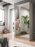 Garderobenschrank mit Spiegel Line-Up in Kaschmir Schuhschrank 91 x 193 cm