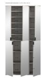 Garderobenschrank mit Spiegel Line-Up in Kaschmir Schuhschrank 91 x 193 cm