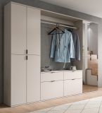Garderobe Set Line-Up in Kaschmir Garderobenschrank mit Spiegel 243 x 193 cm