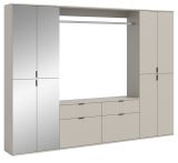 Garderobe Set Line-Up in Kaschmir Garderobenschrank mit Spiegel 243 x 193 cm