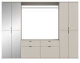 Garderobe Set Line-Up in Kaschmir Garderobenschrank mit Spiegel 243 x 193 cm