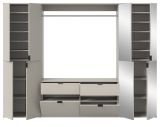 Garderobe Set Line-Up in Kaschmir Garderobenschrank mit Spiegel 243 x 193 cm